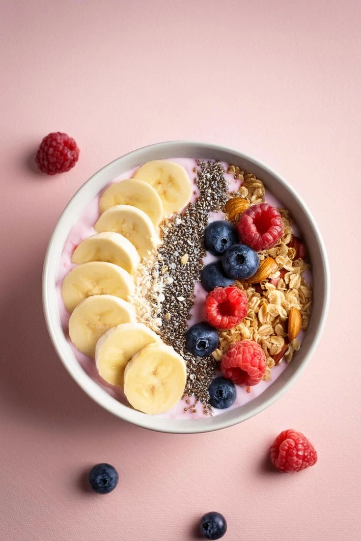 شوفان بالحليب والفواكه