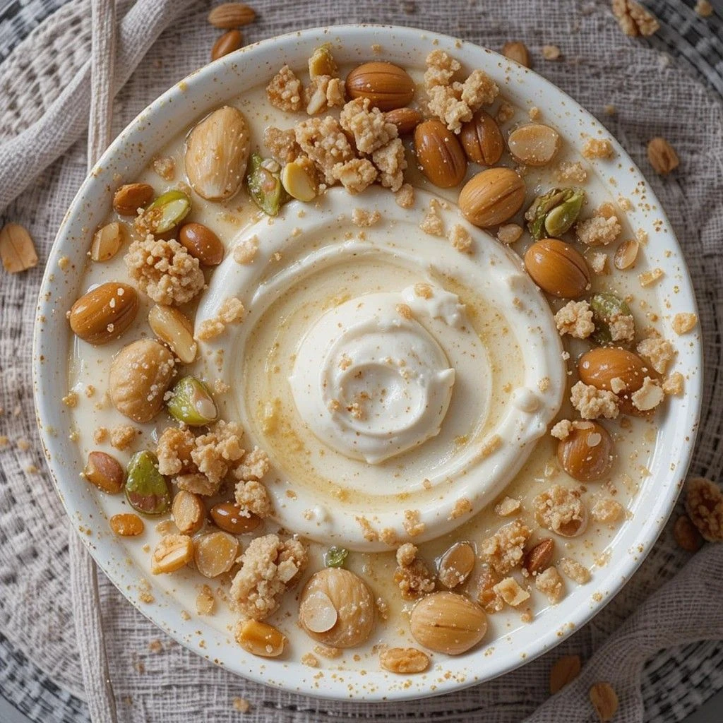 زبادي يوناني مع مكسرات وعسل